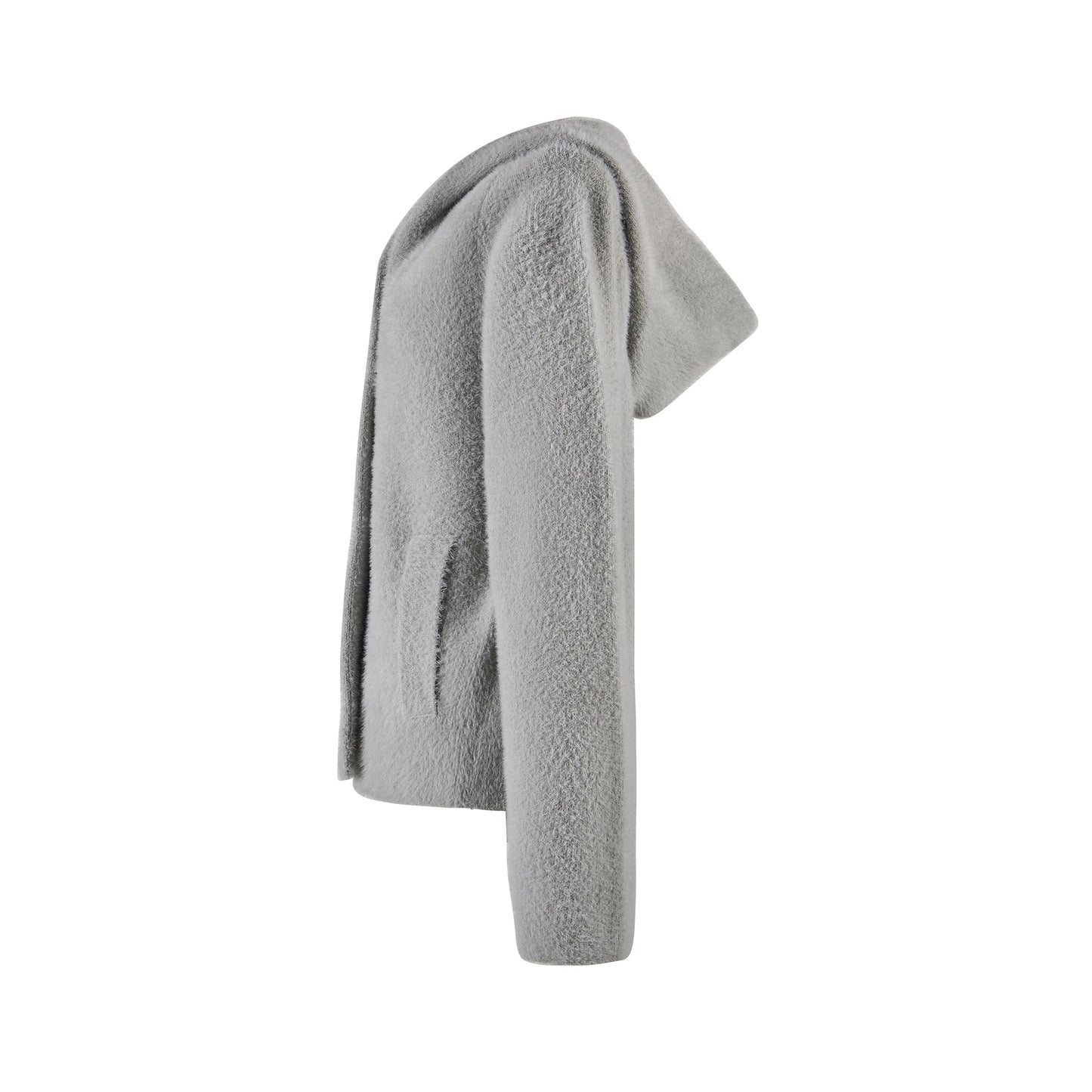 Ice Gray Soft Knitted Hoodie FAB