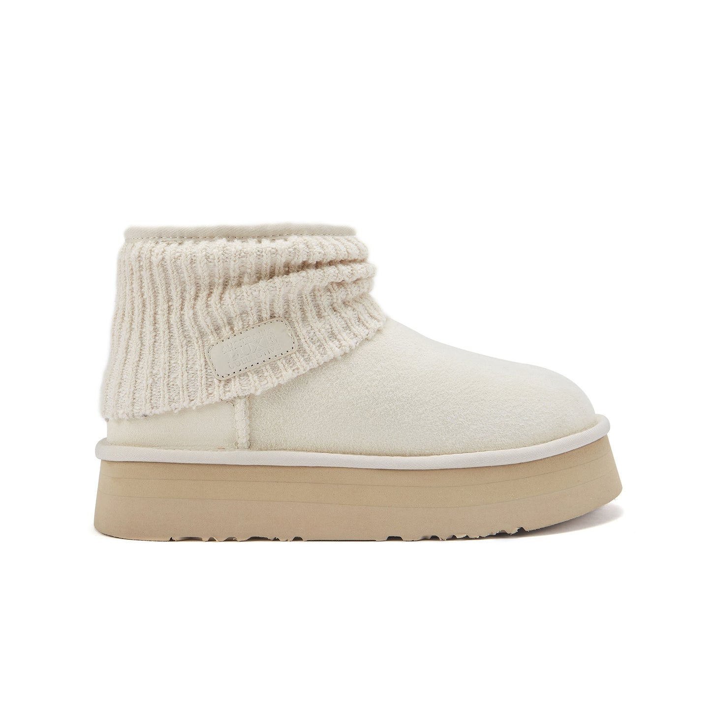 Ultra Short Cut Classic Sheepskin Boot with Platform Sole FAME
