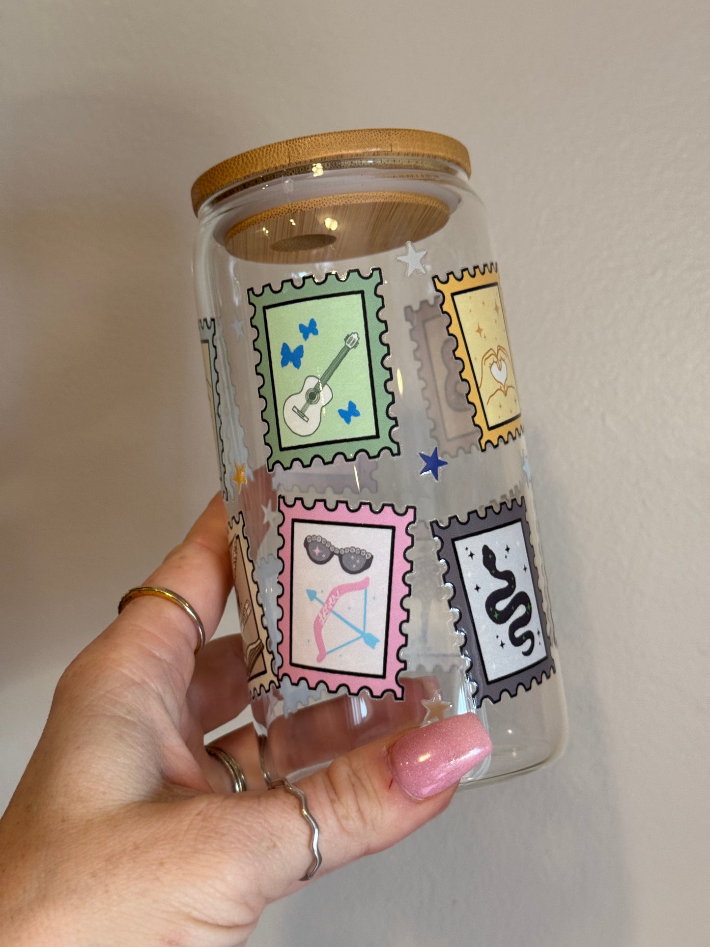 Postmarked with Love Glass Cup Taylor Swift Drinkware