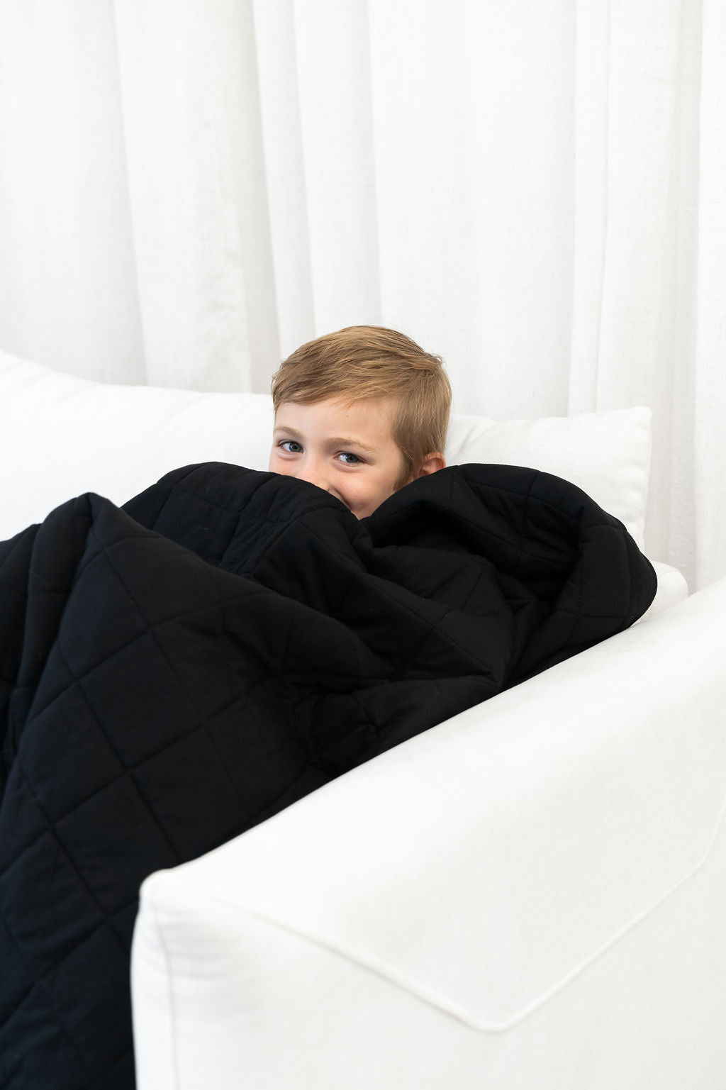 Black Quilted Bamboo Blanket Ultra-Soft 50x50 Inches Quilt Laree + Co.