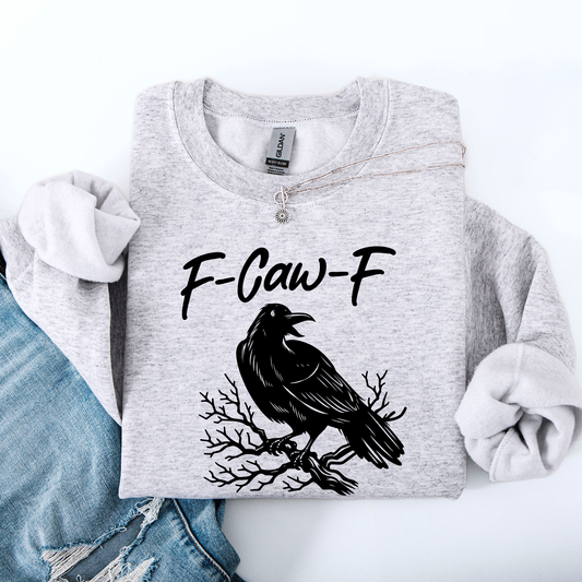 Funny Graphic Sweatshirt Raven Crow Halloween Goth Witch Spooky