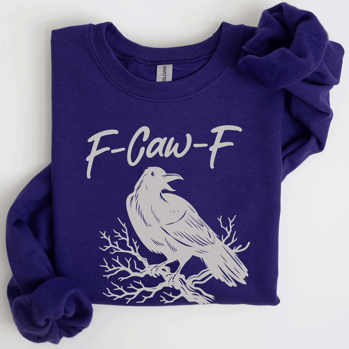 Funny Graphic Sweatshirt Raven Crow Halloween Goth Witch Spooky