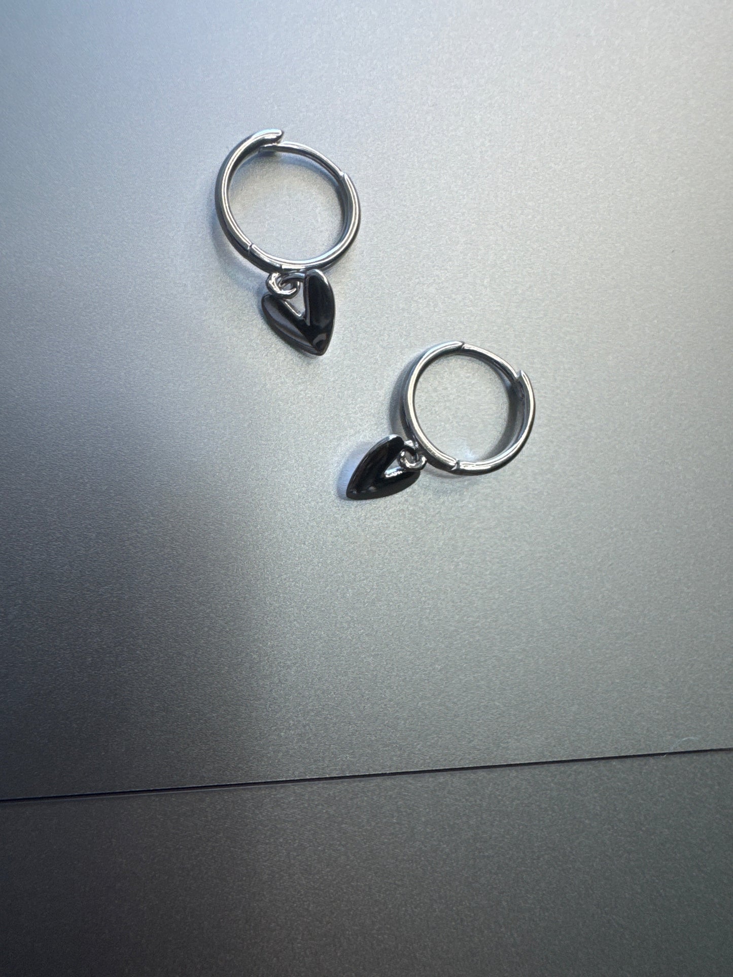 Sterling Silver Hoop Heart Dangle Earrings for Kids and Adults with Sensitive Skin