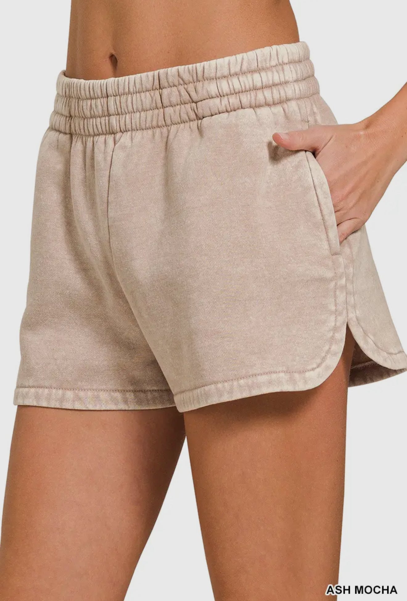 Acid Wash Cotton Shorts Zenana