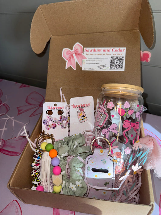 Mystery Surprise Glass Cup Box with Straw and Accessories