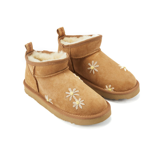Cosy Ultra Short Pull On Boot Chestnut Flowerboy