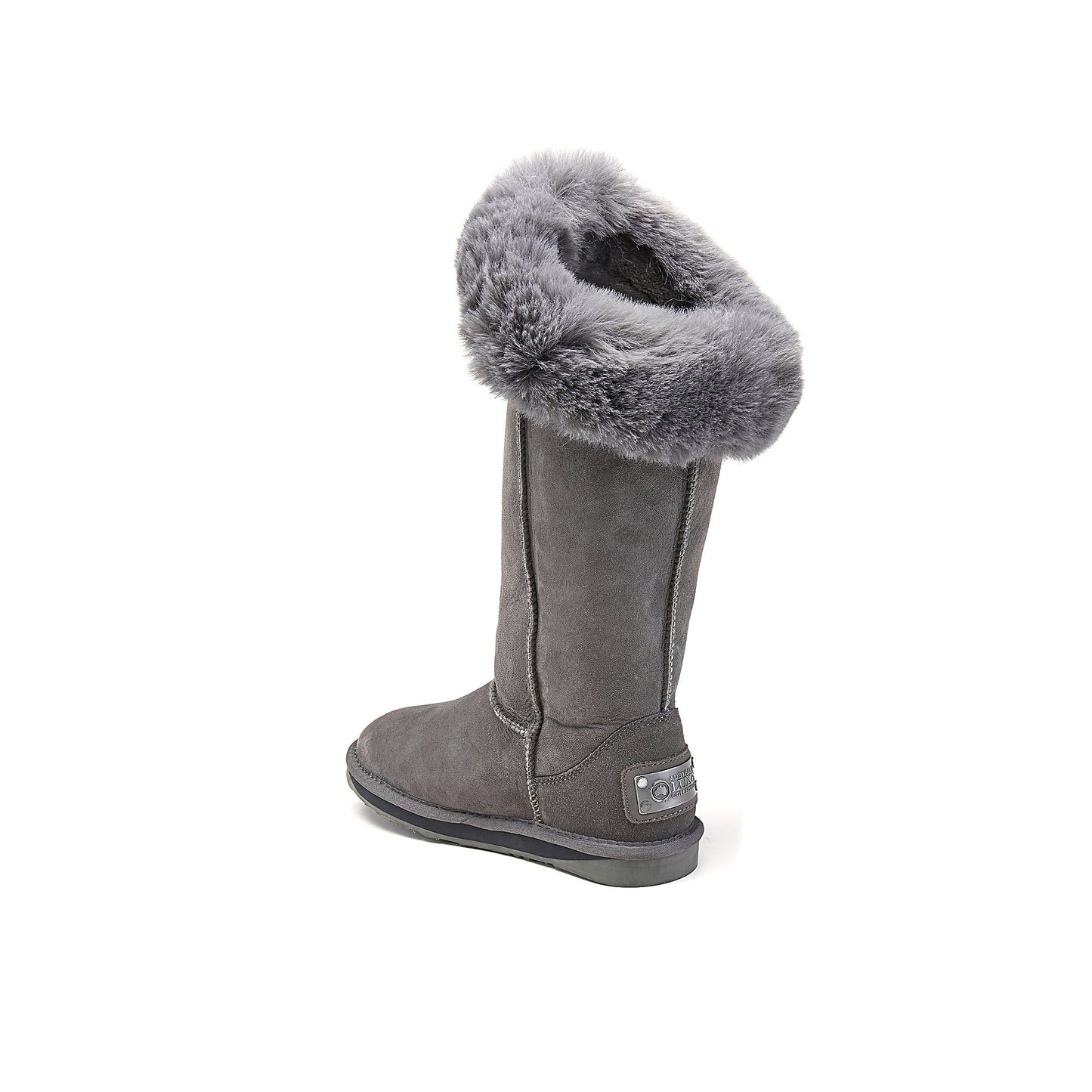 Cosy Tall Faux Fur Cuff Sheepskin Boots FOXY TALL GRAY Luxe