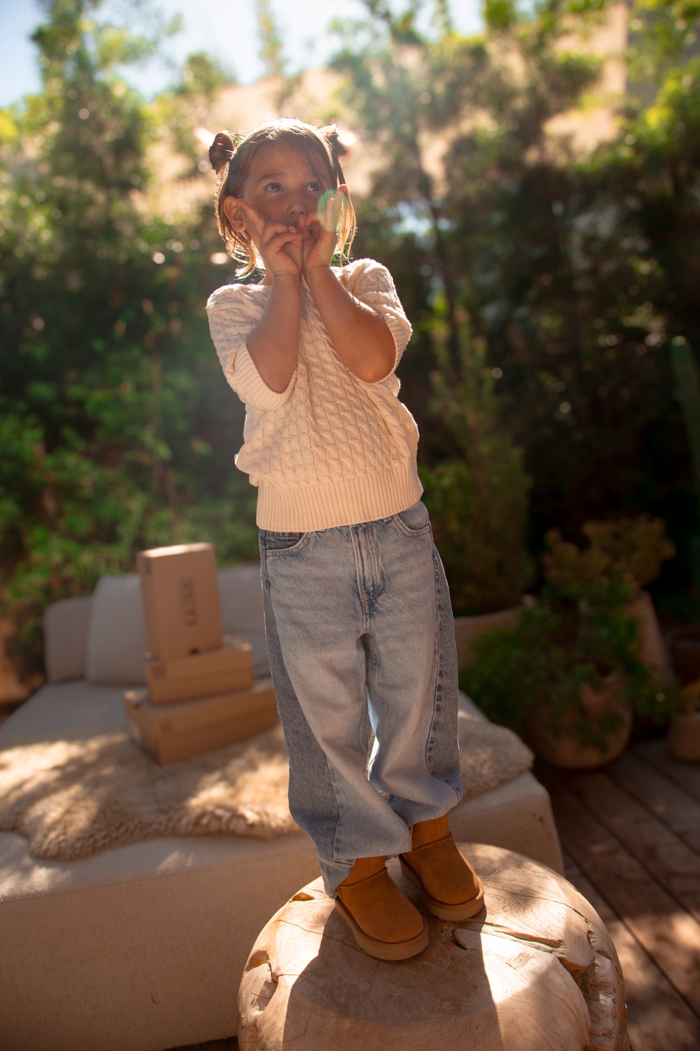 Kids Cosy Chestnut Extra Short Slip On Boot Luxe