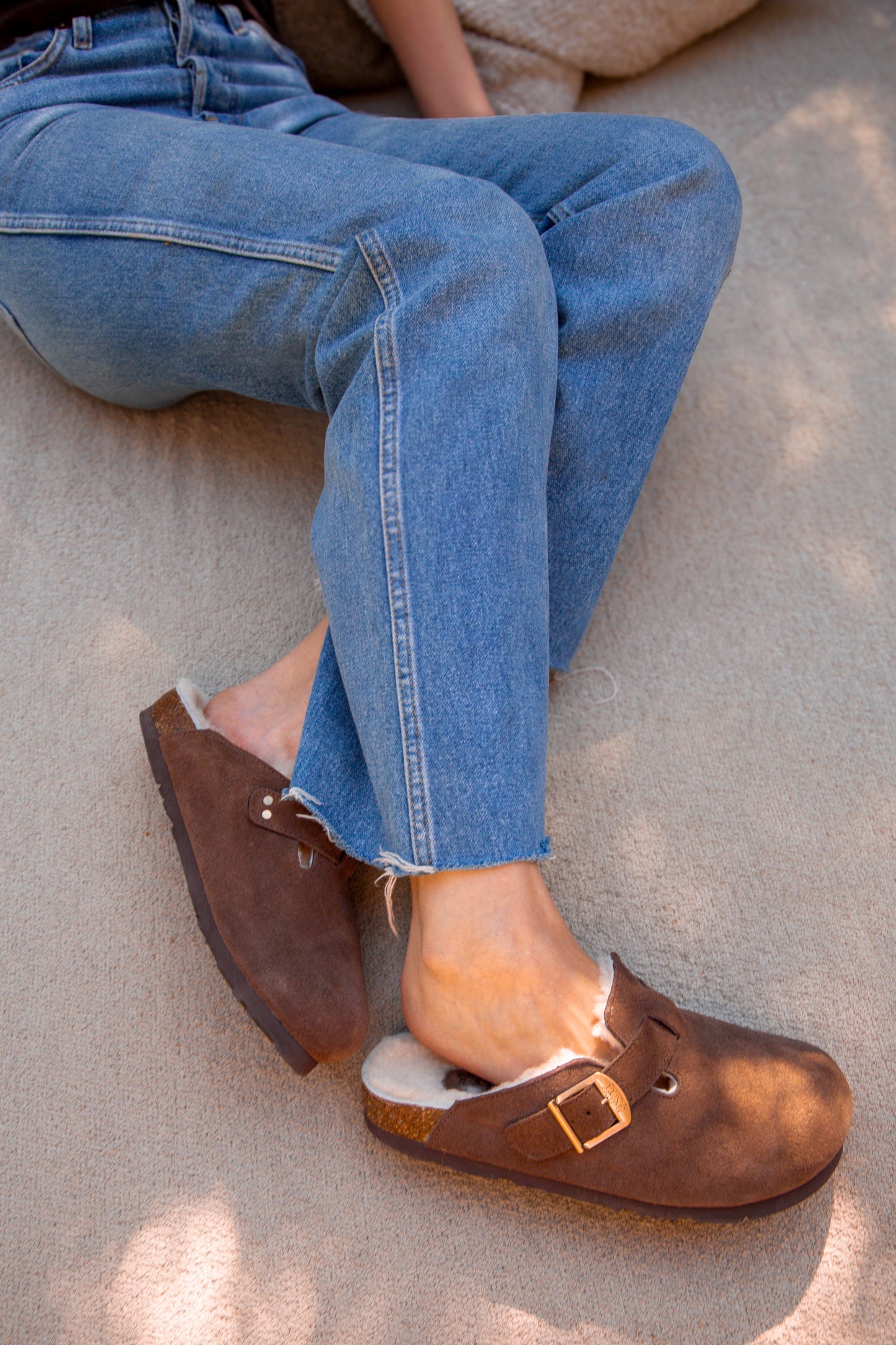 Berlin Black Suede Clog Slip On Shoe
