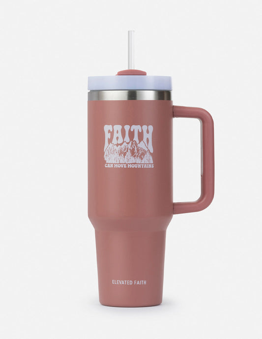 Faith Can Move Mountains 40 oz Stainless Steel Tumbler