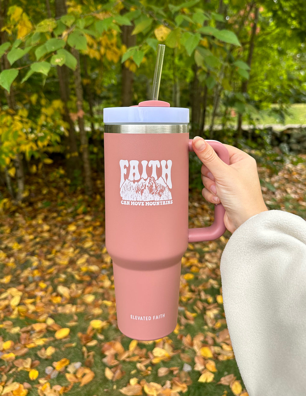 Faith Can Move Mountains 40 oz Stainless Steel Tumbler