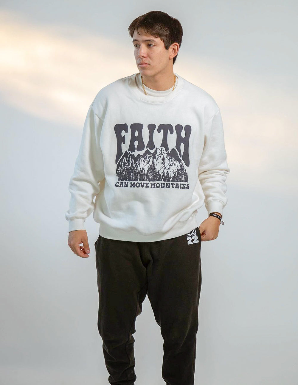 Faith Can Move Mountains Super Soft Unisex Crewneck