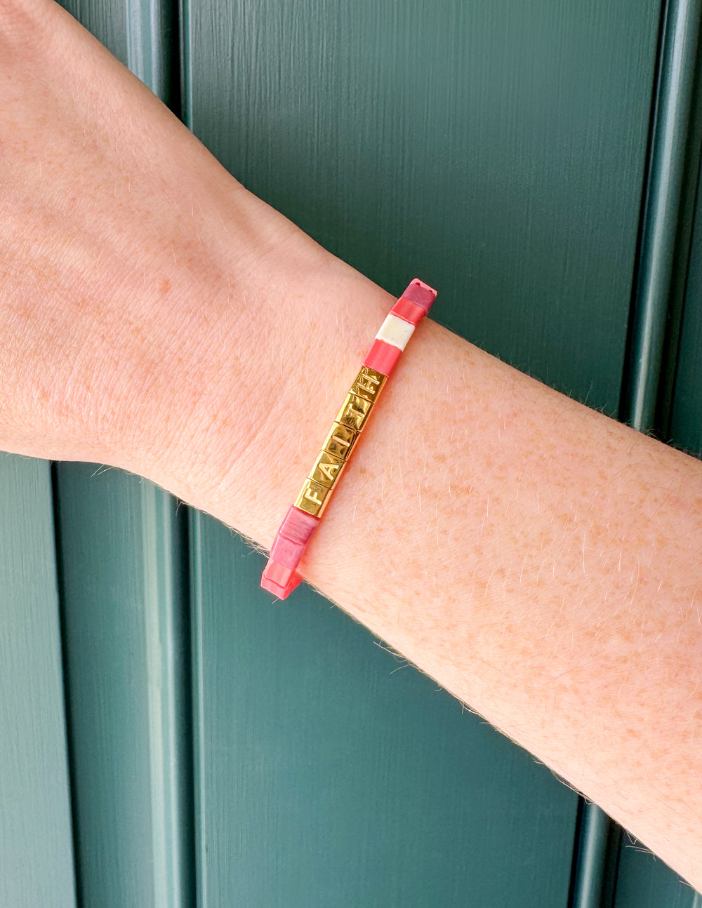 Faith Tile Letter Bracelet Religious Jewelry