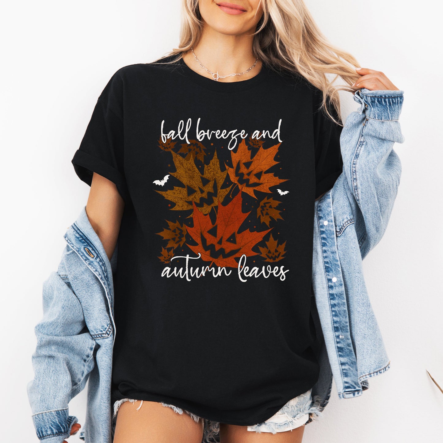 Fall Breeze and Autumn Leaves Halloween Tshirt Refinery Number One