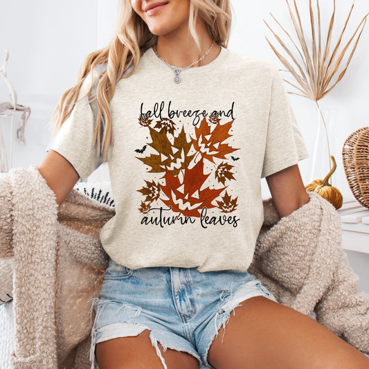Fall Breeze and Autumn Leaves Halloween Tshirt Refinery Number One