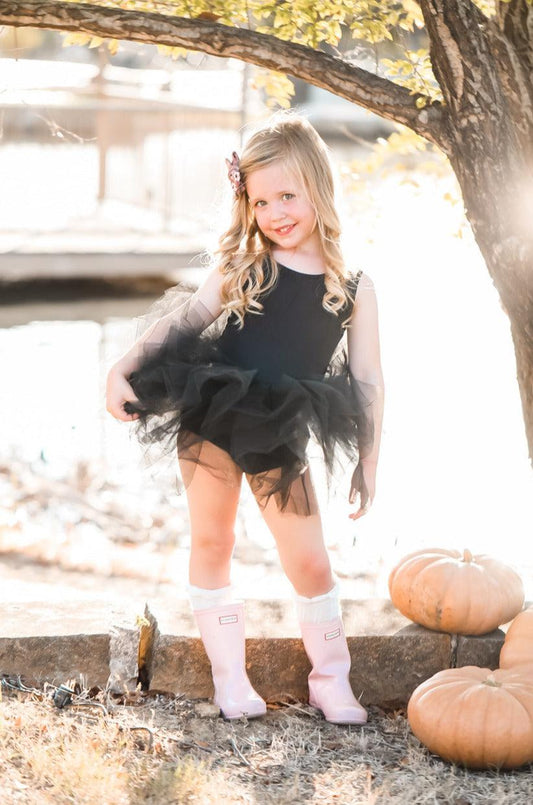 Black Tank Tutu Leotard Full Fluffy Tutu Leotard Mila & Rose