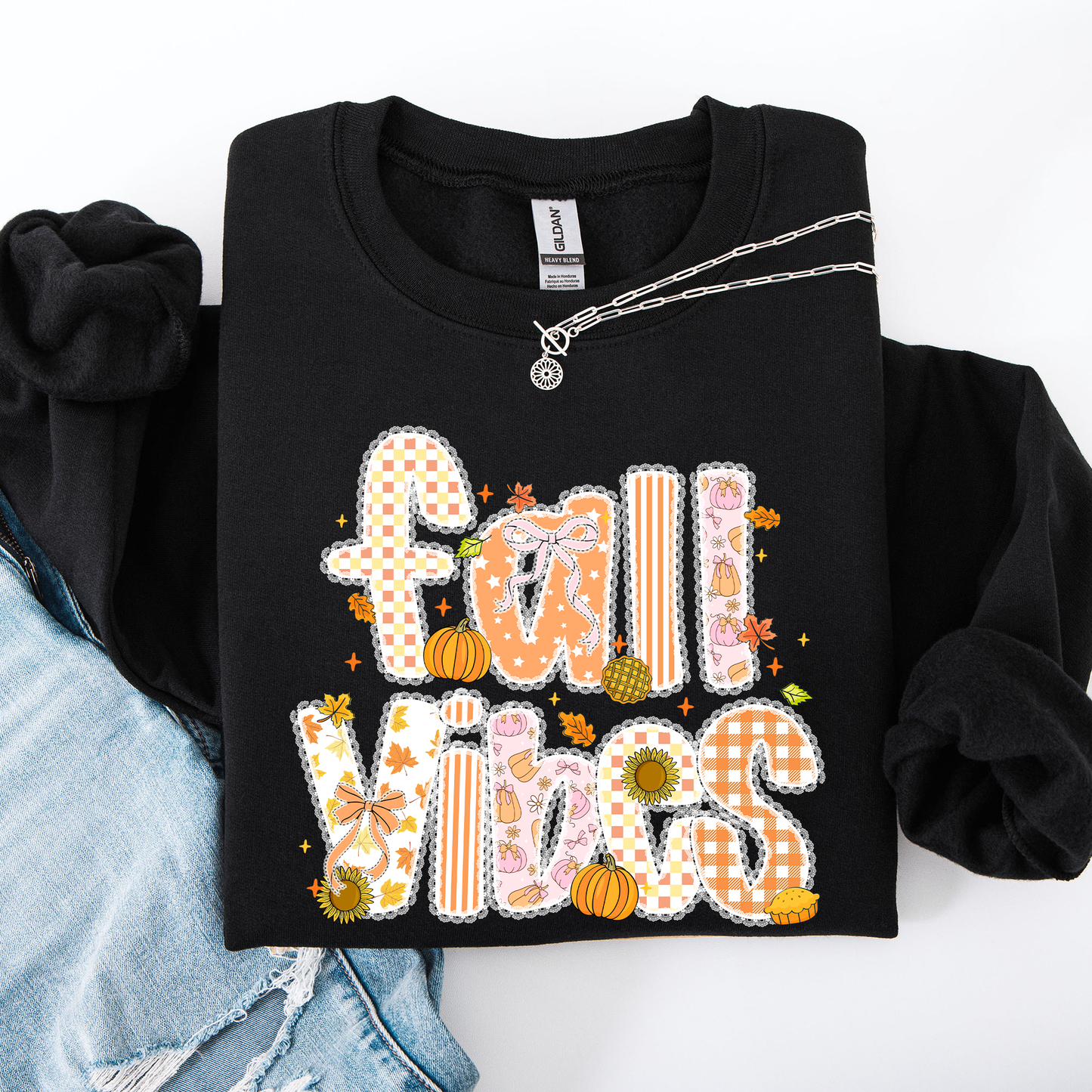 Fall Vibes Autumn Pumpkin Halloween Sweatshirt Refinery Number One