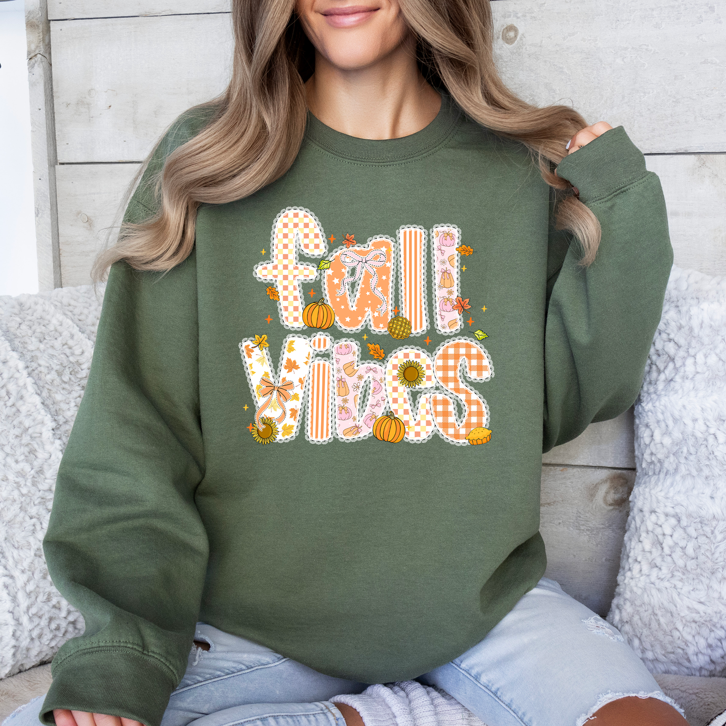 Fall Vibes Autumn Pumpkin Halloween Sweatshirt Refinery Number One