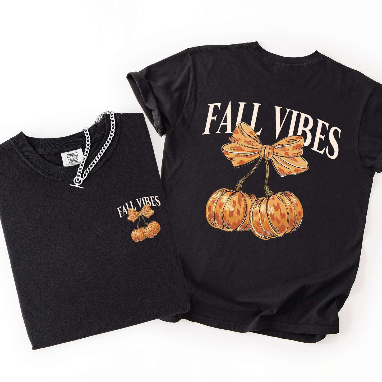 Fall Vibes Cherry Pumpkins Autumn Halloween Comfort Colors T-Shirt Refinery Number One