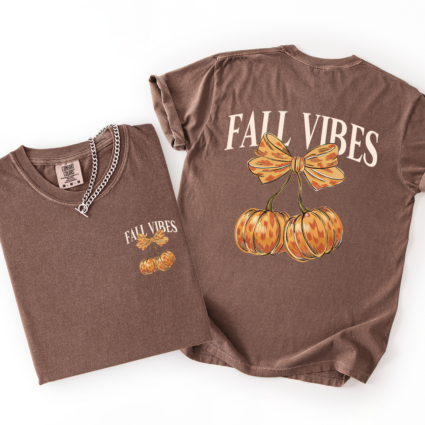 Fall Vibes Cherry Pumpkins Autumn Halloween Comfort Colors T-Shirt Refinery Number One