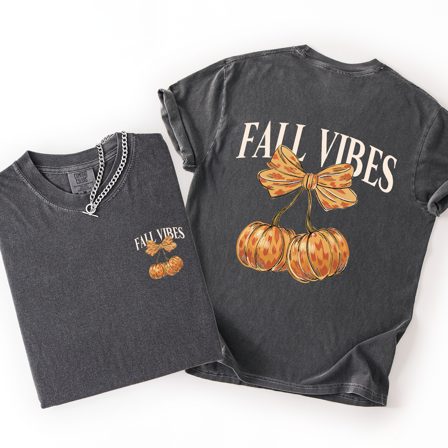 Fall Vibes Cherry Pumpkins Autumn Halloween Comfort Colors T-Shirt Refinery Number One