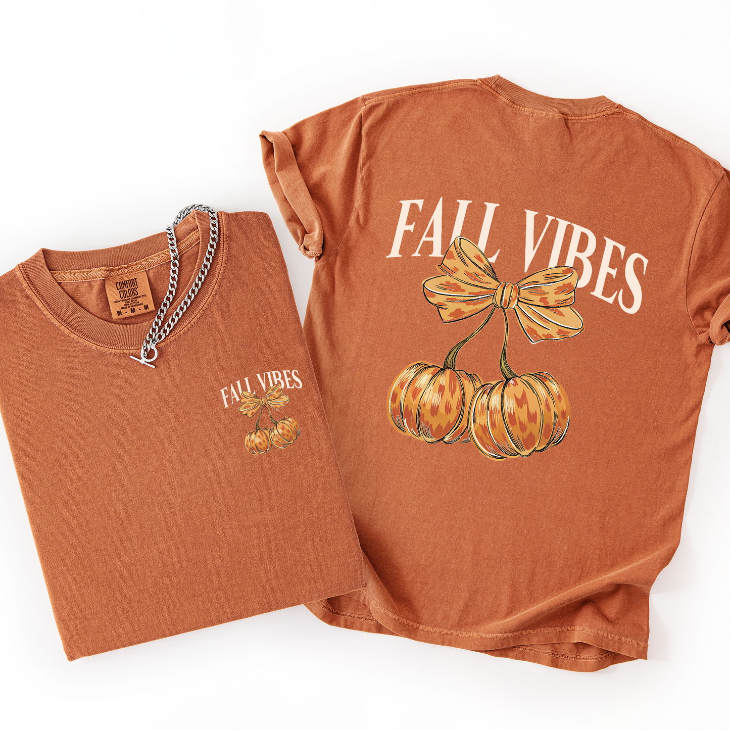 Fall Vibes Cherry Pumpkins Autumn Halloween Comfort Colors T-Shirt Refinery Number One