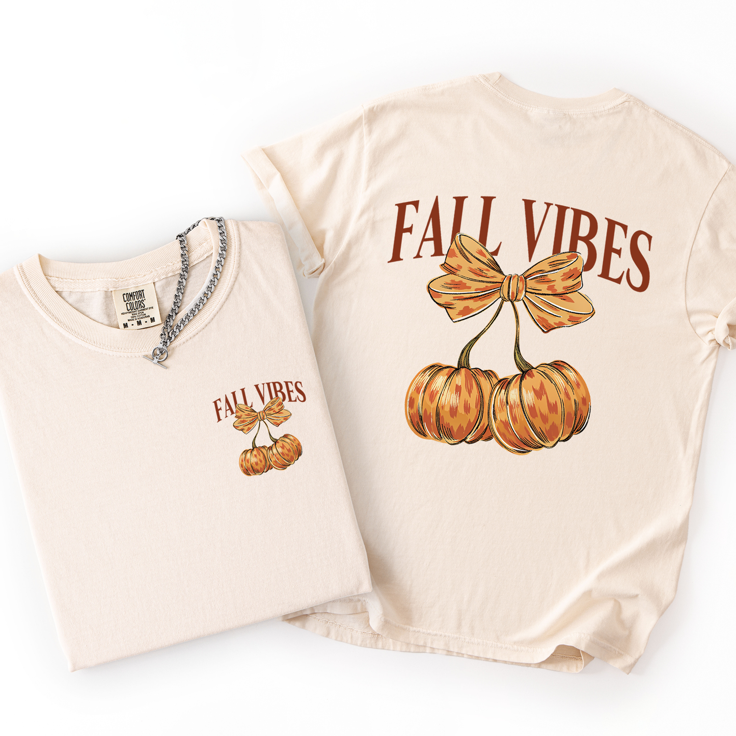 Fall Vibes Cherry Pumpkins Autumn Halloween Comfort Colors T-Shirt Refinery Number One