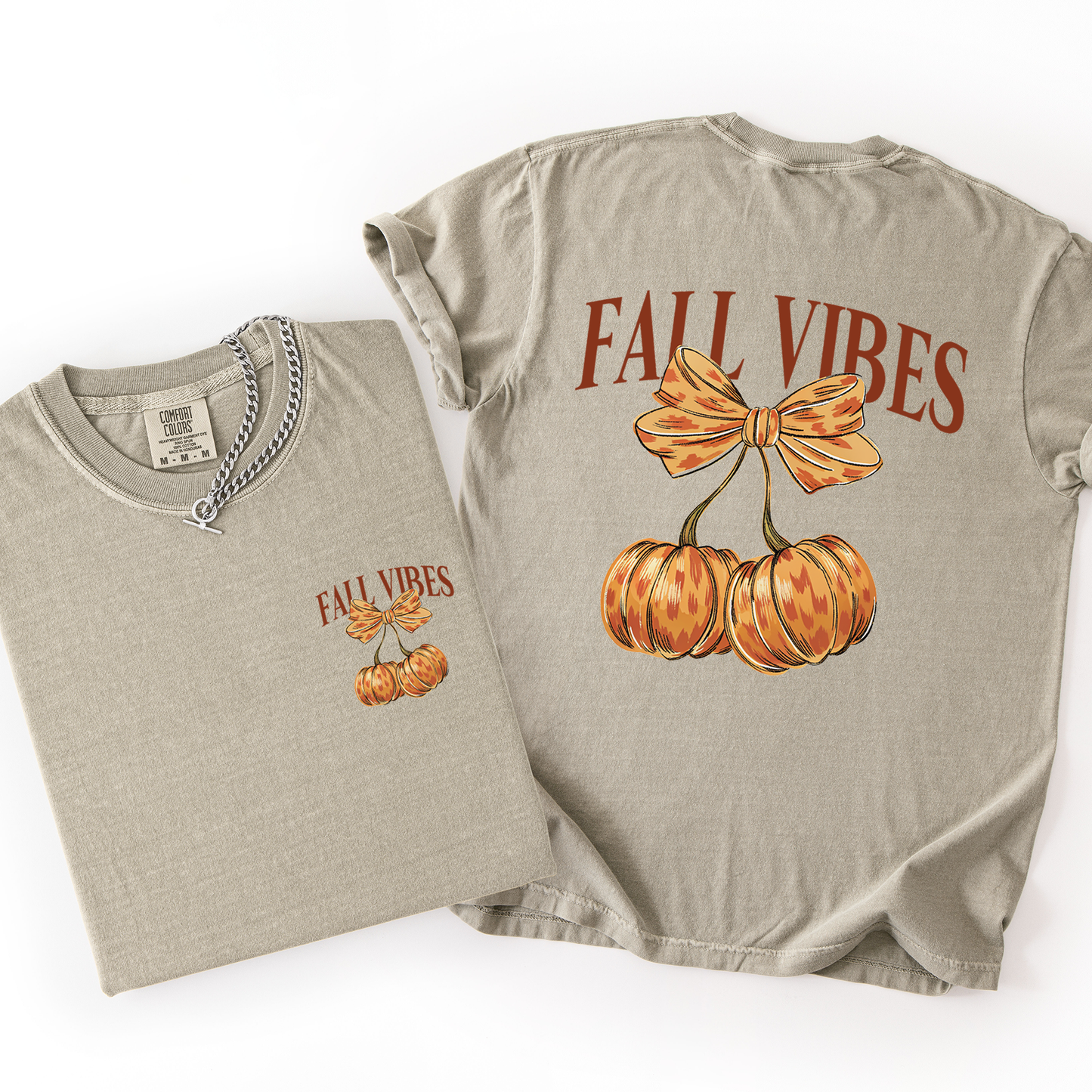 Fall Vibes Cherry Pumpkins Autumn Halloween Comfort Colors T-Shirt Refinery Number One