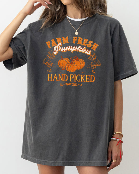 Farm Fresh Pumpkins Retro Shirt Comfort Colors T-Shirt