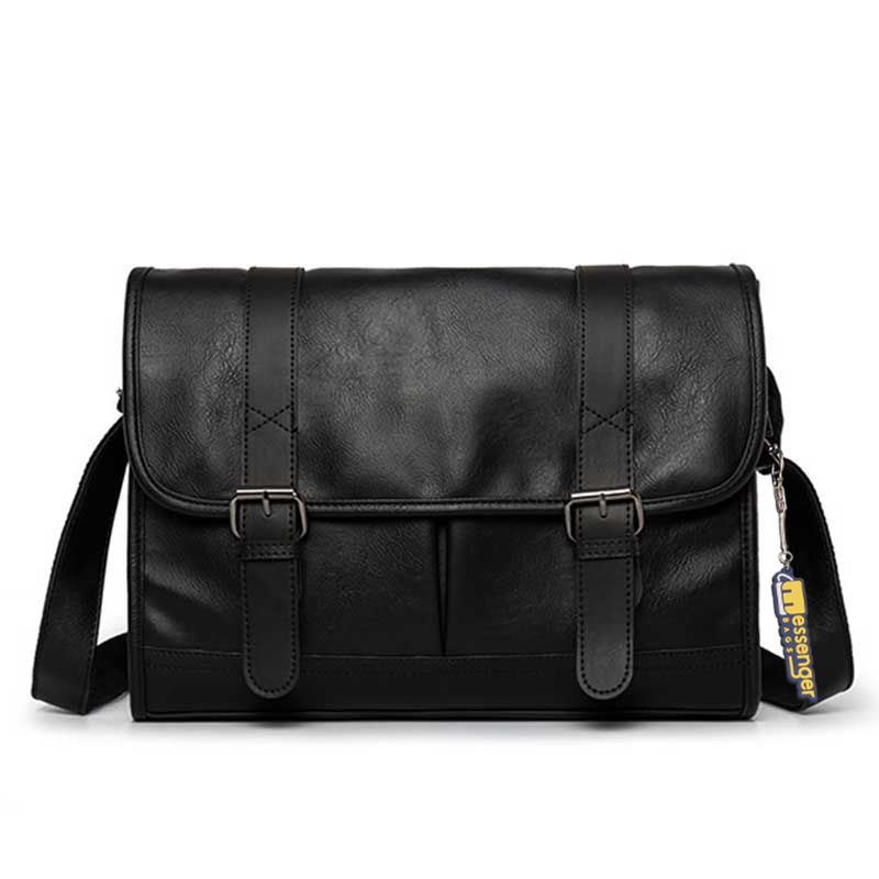 Faux Leather Messenger Bag