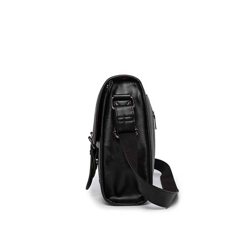 Faux Leather Messenger Bag