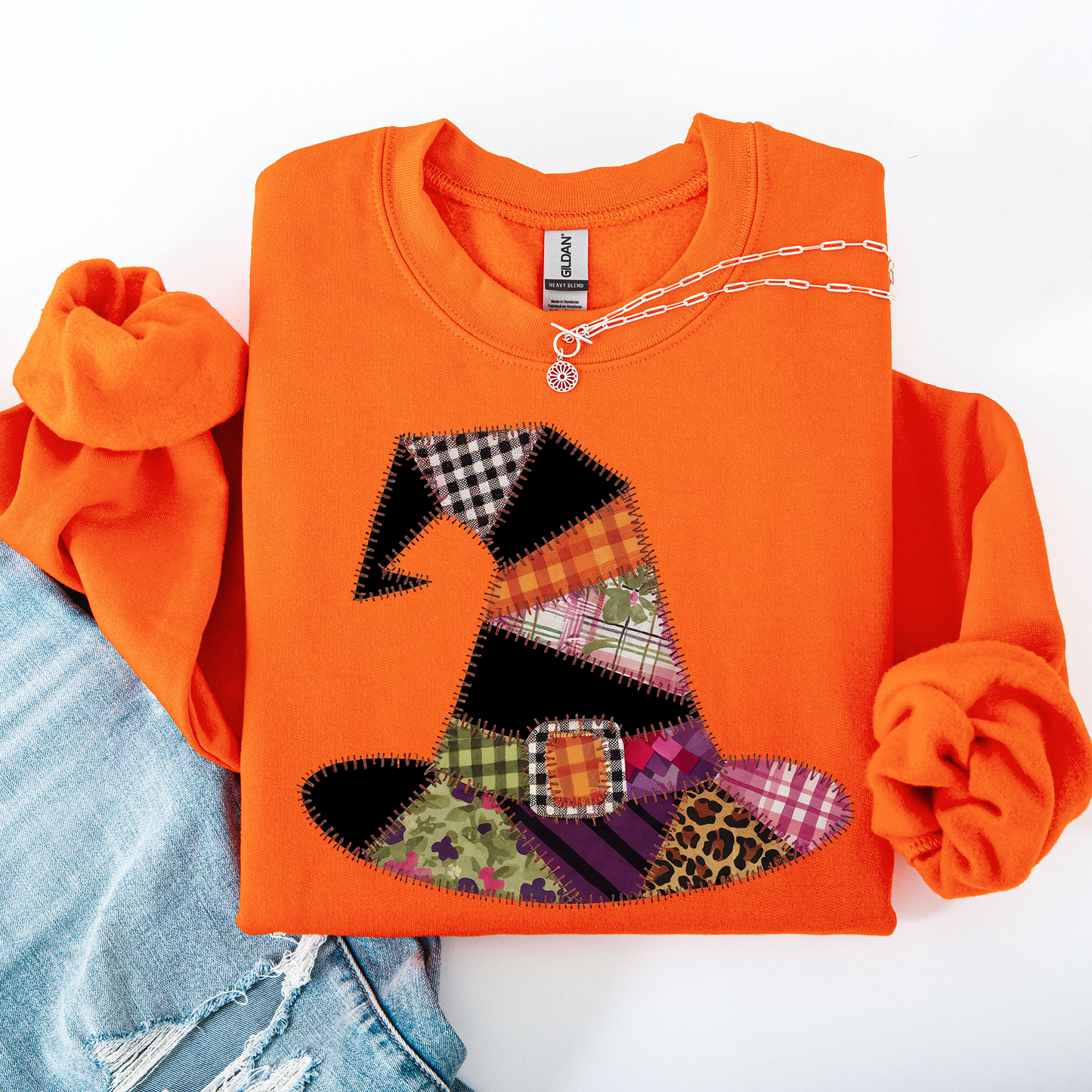 Faux Patchwork Witch Hat Patchwork Halloween Shirt Refinery No. 1