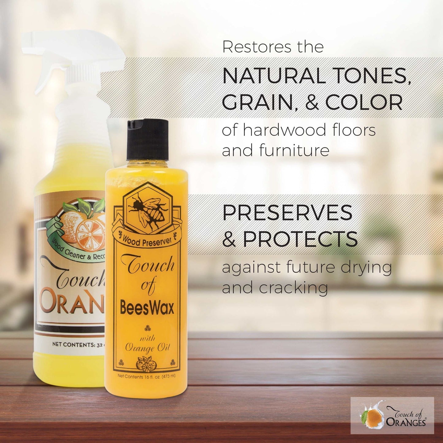 Wood Cleaner and Beeswax Set | Wood Restoration