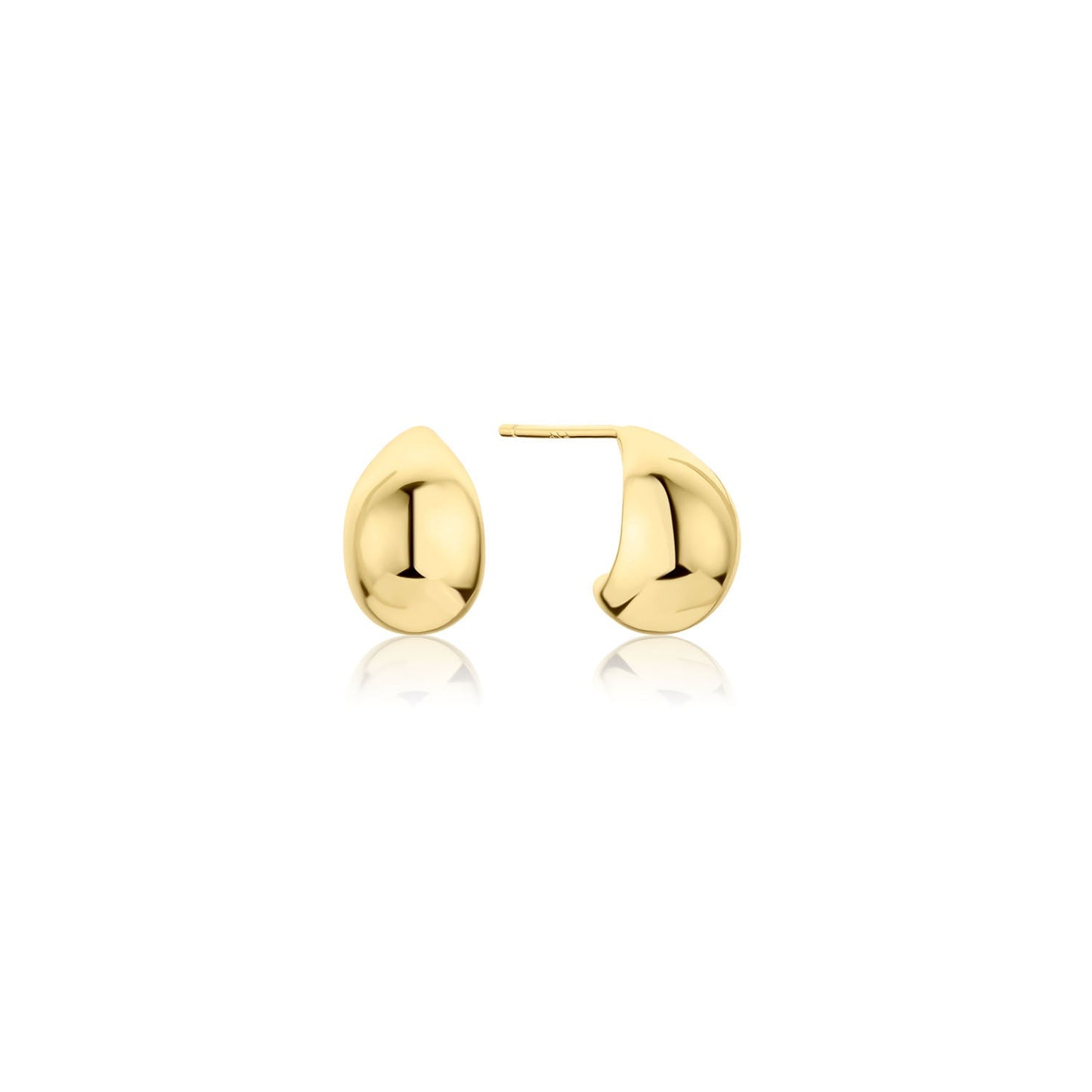 14k Gold Dome Earrings 12.5mm Post Felix Hoops The First Layer