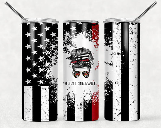 #firefighterwife 20 oz Skinny Tumbler