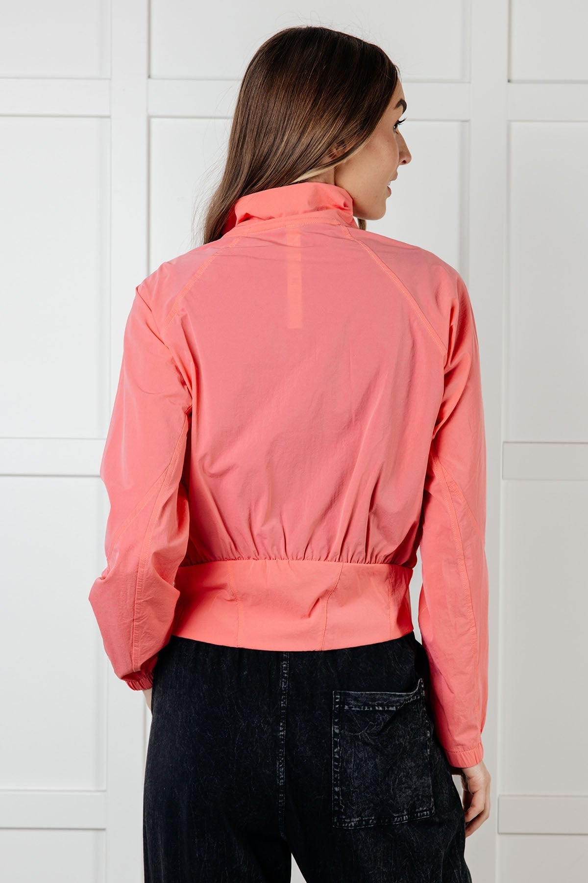 Nylon Coral Rose Tennis Jacket Fit Happens