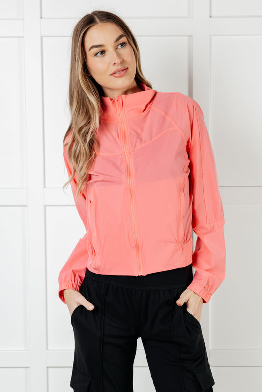 Nylon Coral Rose Tennis Jacket Fit Happens