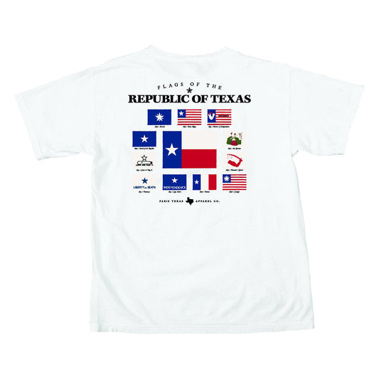 Flags Republic Pocket White T-Shirt Paris Texas Apparel Co