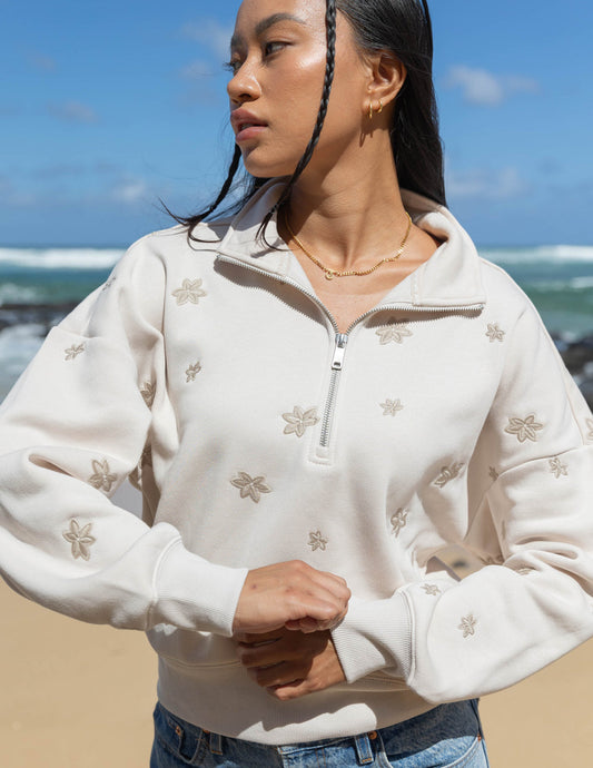 Floral Women's Wind Chime Half-Zip Pullover Elevated Faith
