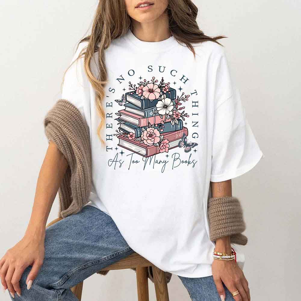 Floral Book Lover Too Many Books Tee Women's T-Shirt