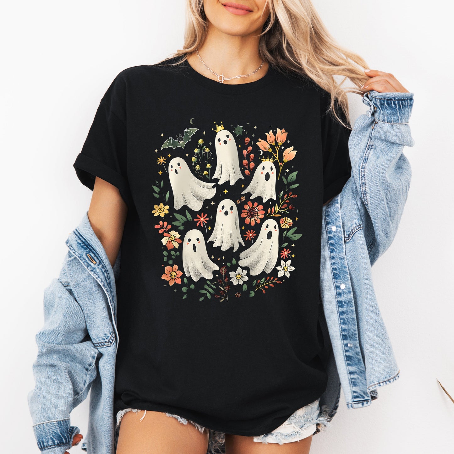 Floral Ghosts Coquette Autumn Fall T-shirt Refinery Number One