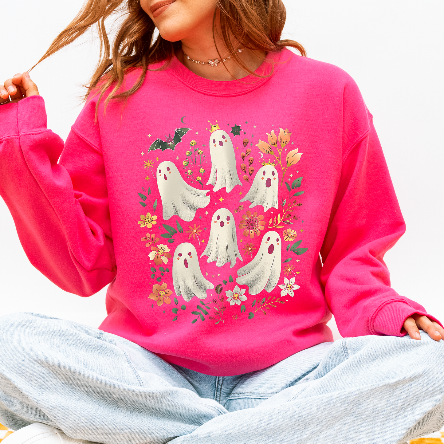 Floral Ghosts Autumn Fall Sweatshirt Coquette Girly Refinery Number One