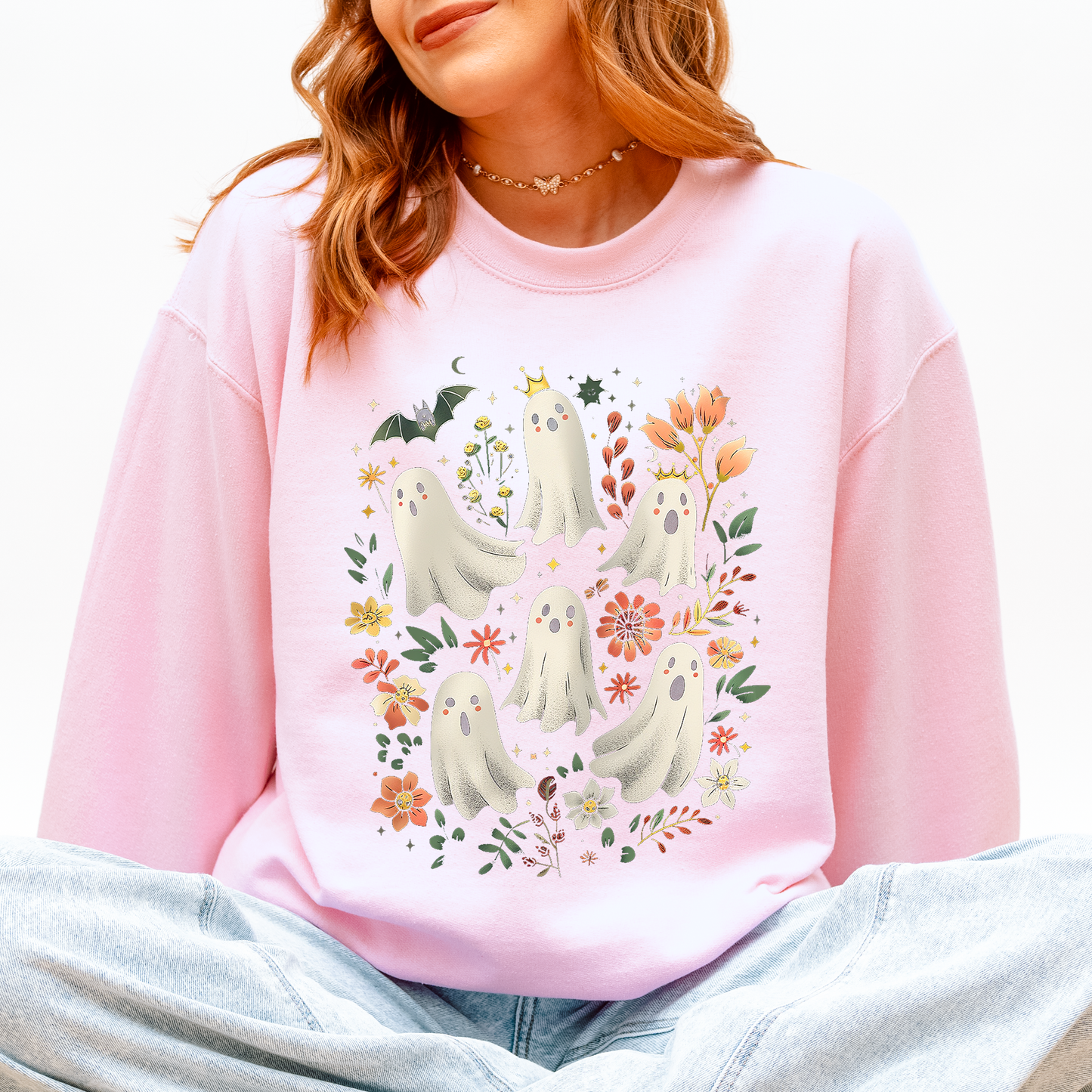 Floral Ghosts Autumn Fall Sweatshirt Coquette Girly Refinery Number One