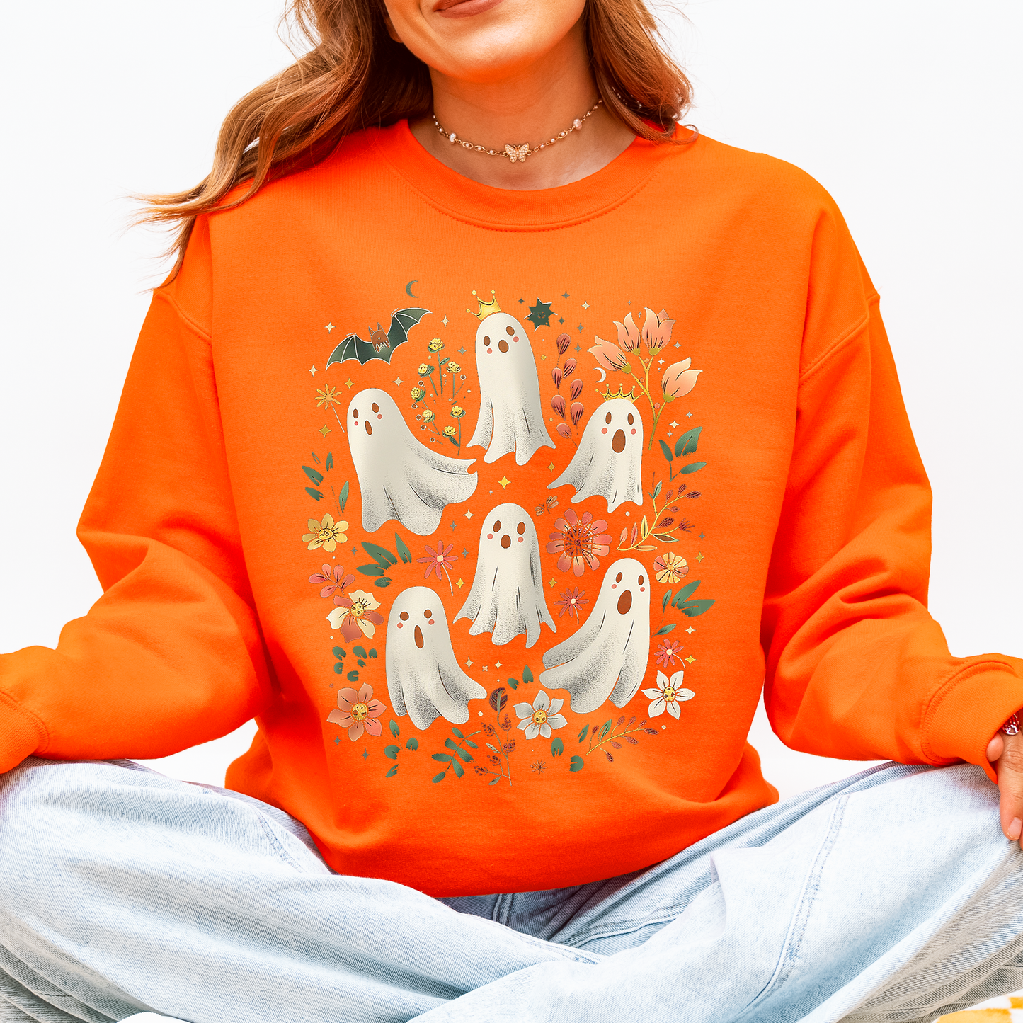 Floral Ghosts Autumn Fall Sweatshirt Coquette Girly Refinery Number One