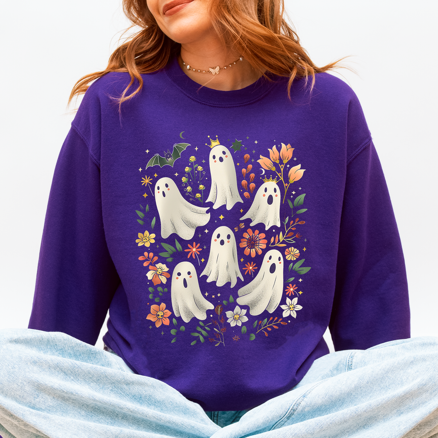 Floral Ghosts Autumn Fall Sweatshirt Coquette Girly Refinery Number One