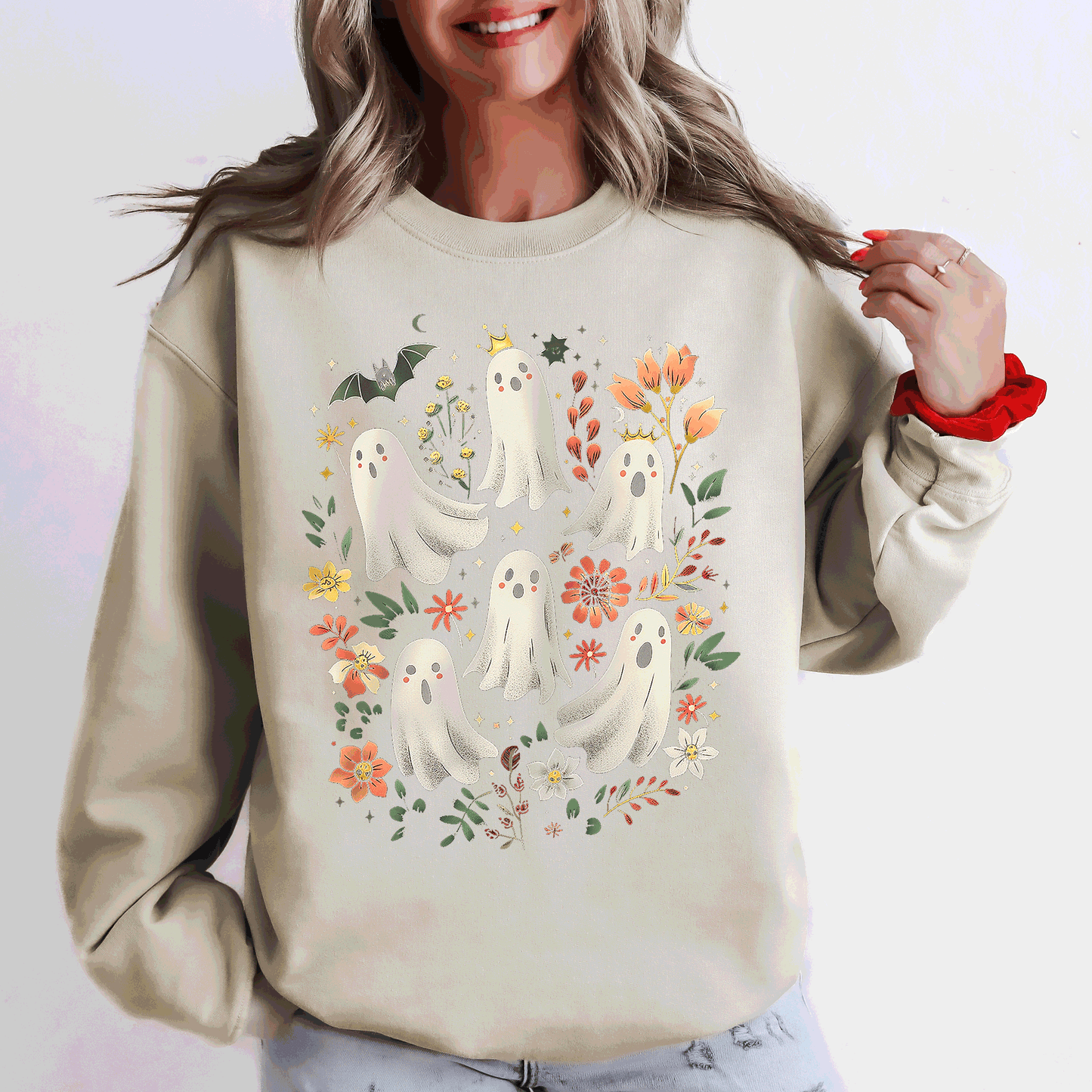 Floral Ghosts Autumn Fall Sweatshirt Coquette Girly Refinery Number One