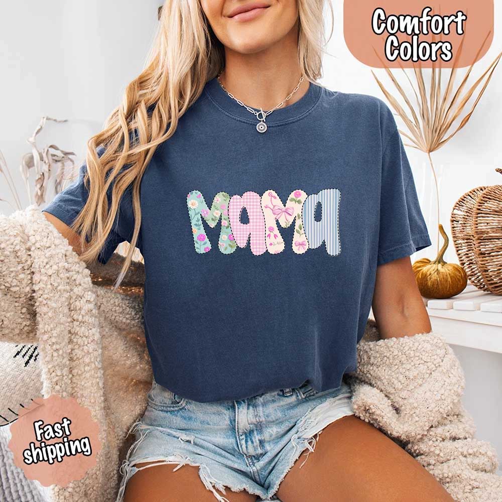 Floral Mama Comfort Colors Tee – Spring Mom Shirt or Mother’s Day Gift