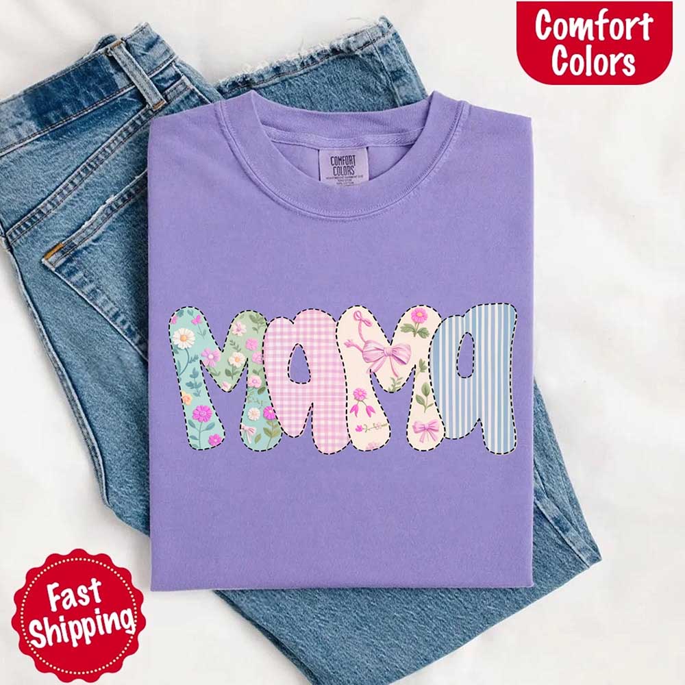 Floral Mama Comfort Colors Tee – Spring Mom Shirt or Mother’s Day Gift