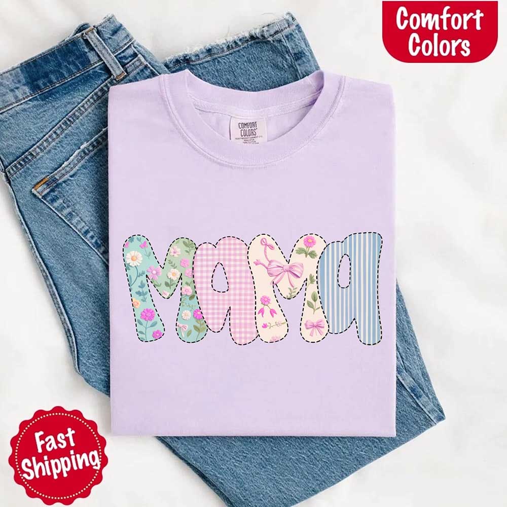 Floral Mama Comfort Colors Tee – Spring Mom Shirt or Mother’s Day Gift