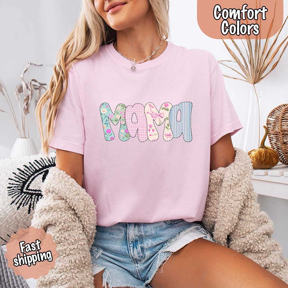 Floral Mama Comfort Colors Tee – Spring Mom Shirt or Mother’s Day Gift